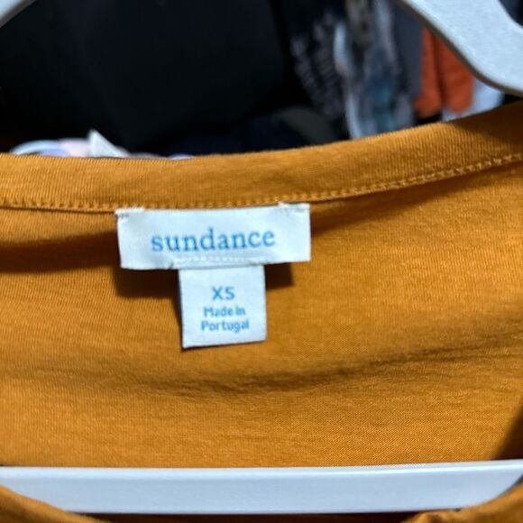 Sundance Button Sleeve Long Sleeve Top Size XS Burnt Yellow- Orange - Picture 4 of 6
